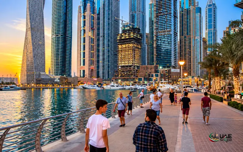 Walk Along the Waterfront in Dubai Marina